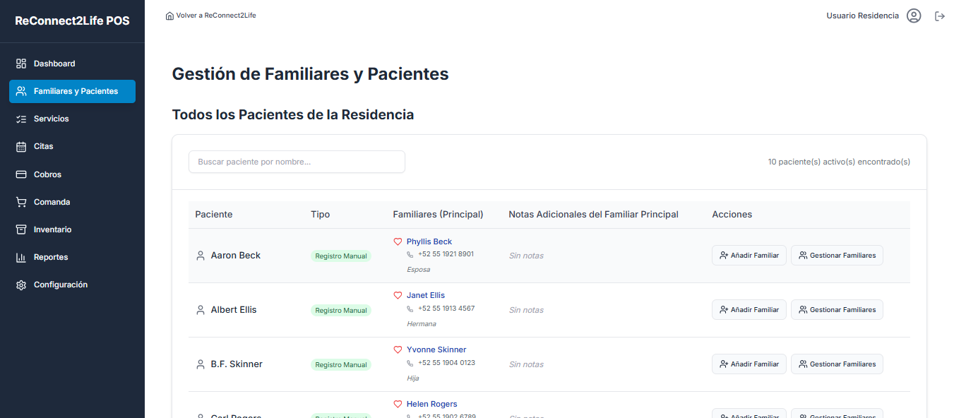 Conexión entre familiares y personas en recuperación